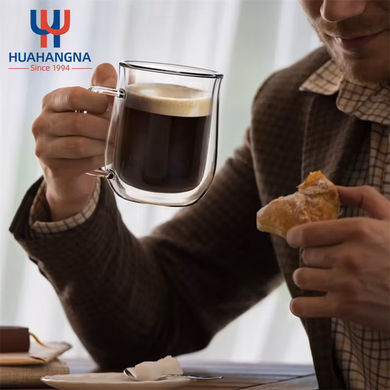 二重壁ドリンクホウケイ酸ガラスボトル 蓋付きティーマグ